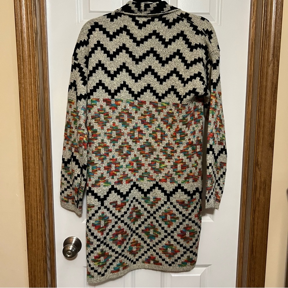 NWOT Aztec Print by Debut Long Cardigan/Duster Size Medium - Picture 6 of 8